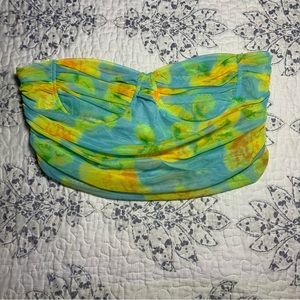 ZARA cropped summer floral mesh corset top